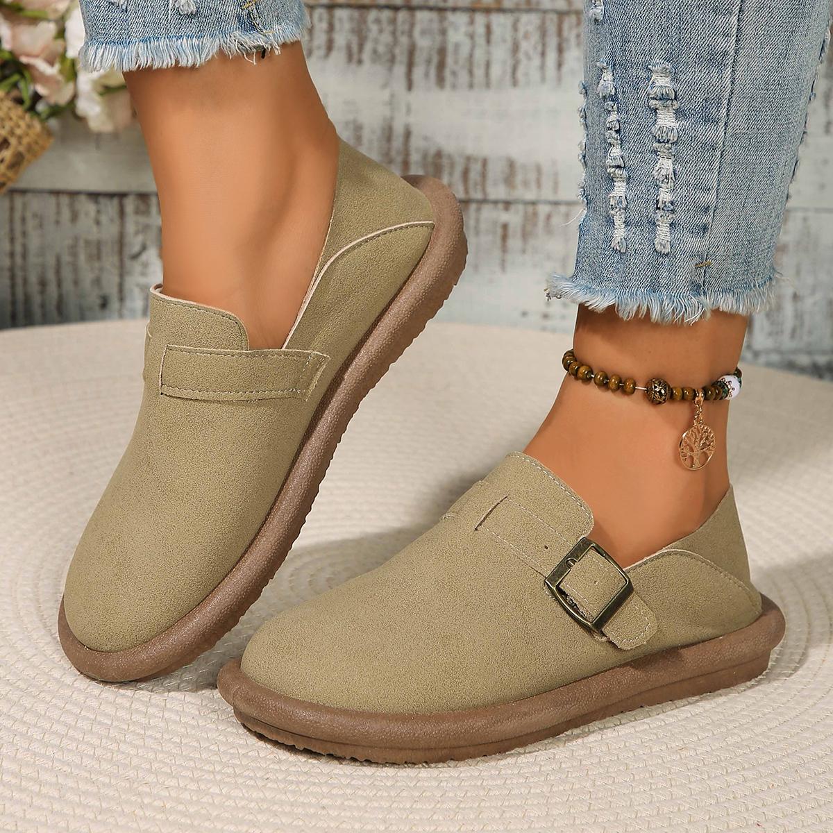 

Модная женская обувь, женские закрытые тапочки, замшевые сандалии из коровьей кожи, женские сандалии в стиле ретро, садовые сандалии, 2024, новинка 39 хаки