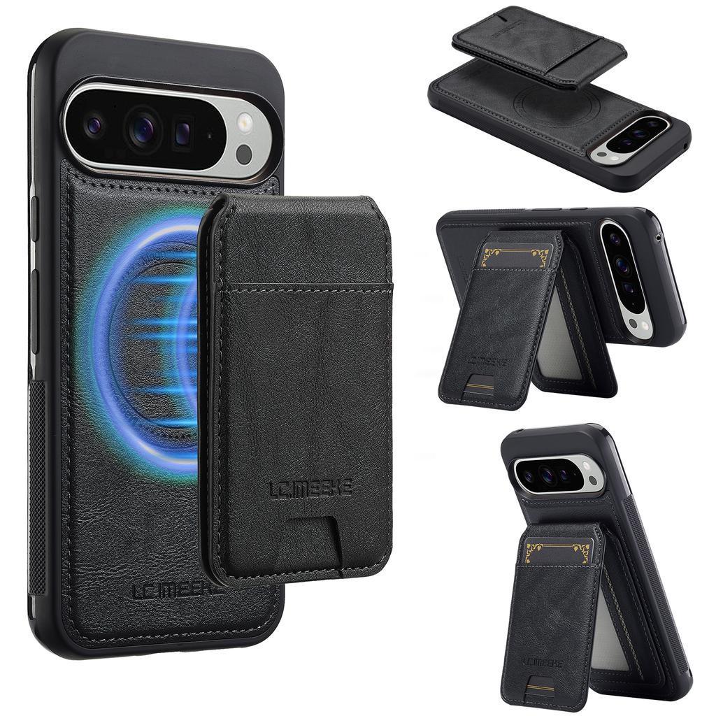 LC.IMEEKE L3 For Google Pixel 10 Pro XL Magnetic Case Detachable Card Holder Leather TPU Mobile Cover