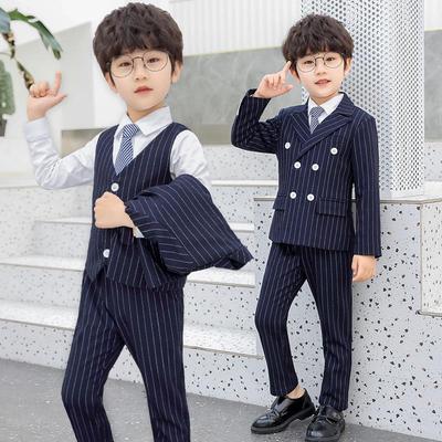 2022 Autumn/Winter Boys' Striped Blazer Suit Set - Formal Wear for Flower Boys and Hosts