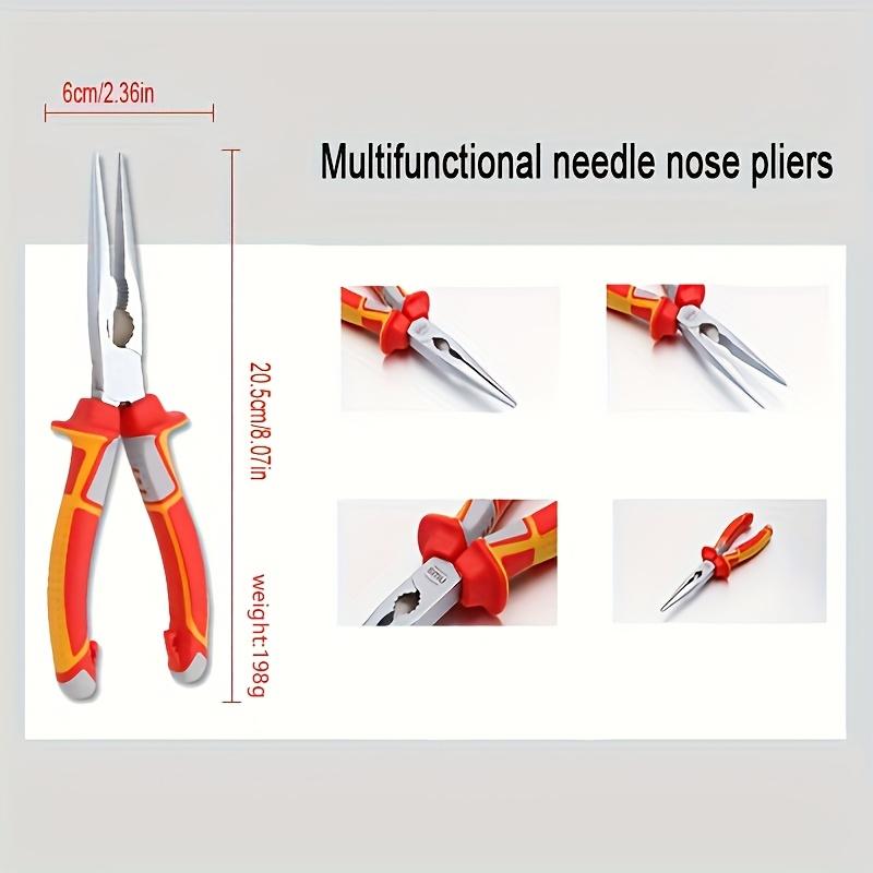 Professional 7" & 8" Multi-Purpose Wire Pliers - Industrial Grade, Needle Nose,Diagonal Cutters with Large Head for Electricians