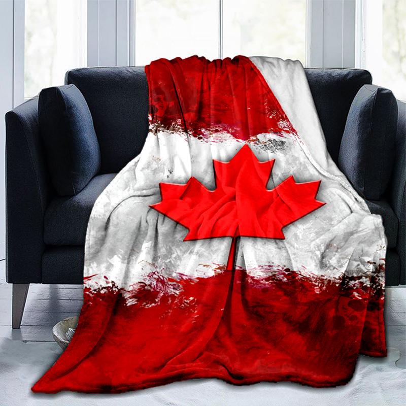 Coperta con Foglia d'Acero Rossa del Canada Adatta per Divani, Letti, Uffici e Campeggio - Regalo Perfetto per Halloween Natale