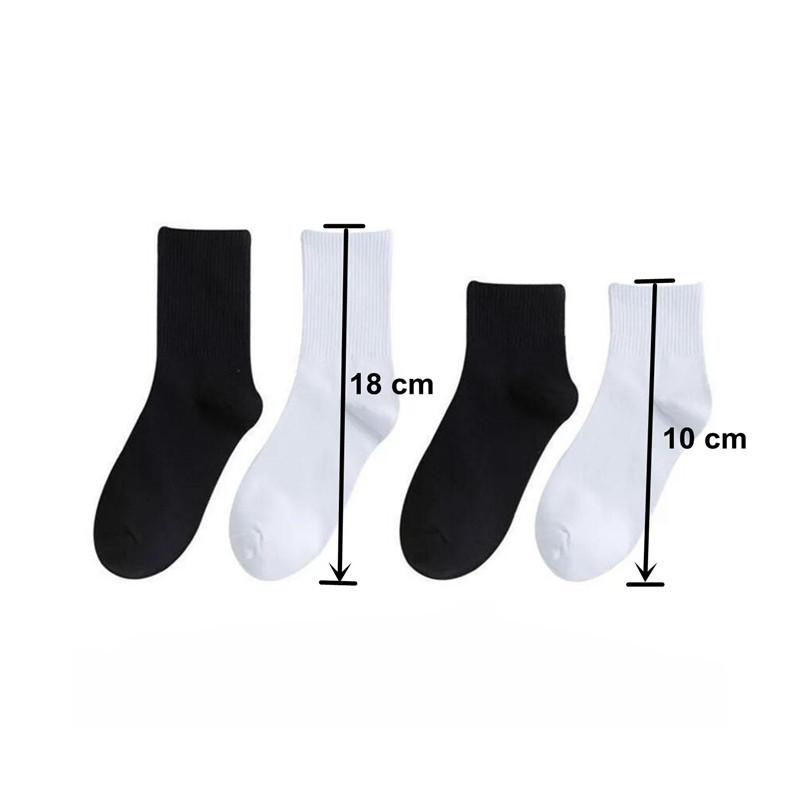 5 Pairs High-top Black White Long Socks Pure Color Japanese Tube Socks Breathable Men/Women Sports Casual Simple Sox