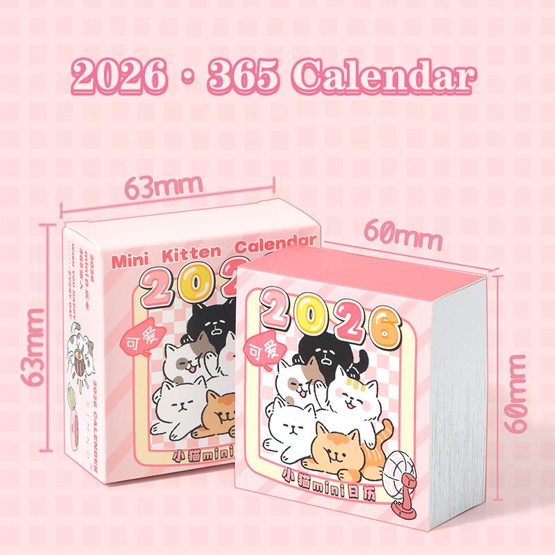 2026 Mini Calendar Daily Planner 365 Days Tear-Off Calendar For Office School Home Desk Organizer Notebook Gift For Students