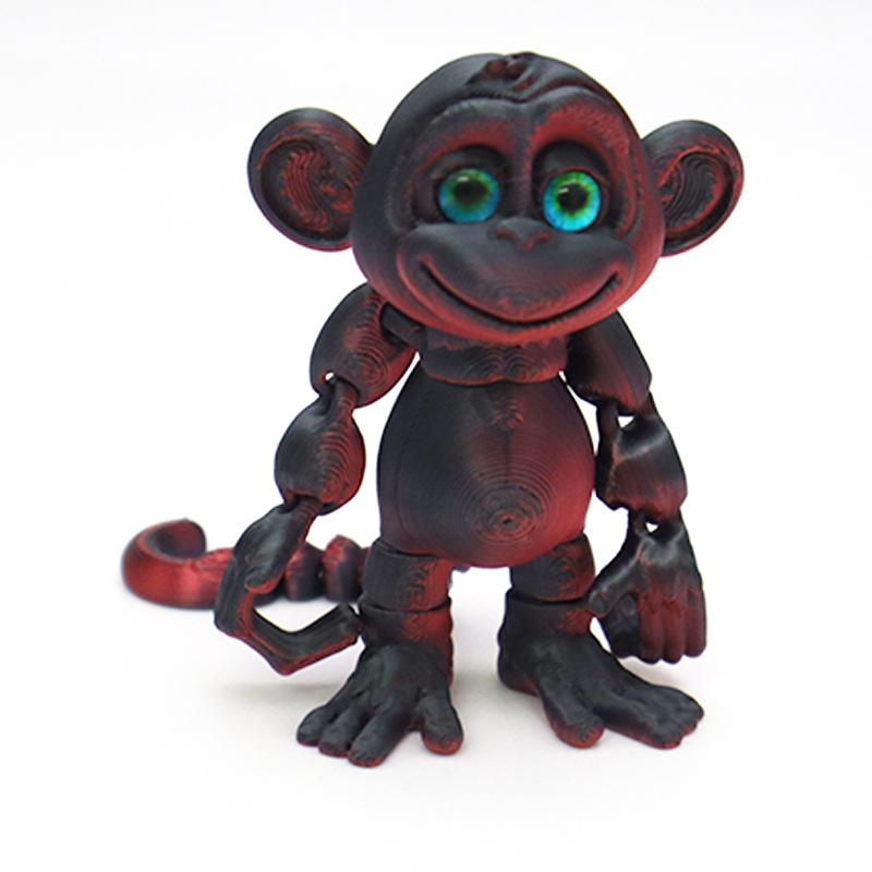 Stampa 3D Scimmia Artigianato Figura Multi-articolato Mobile Divertente Astratto Per Casa Scrivania Decorazione Statua Animali Bambini Regalo Unico