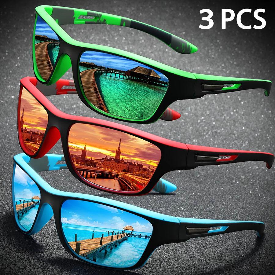 3PCS Polarized Sunglasses UV400 Protection Men's Women's Anti-Glare Eyewear for Driving Fishing Beach Sports
