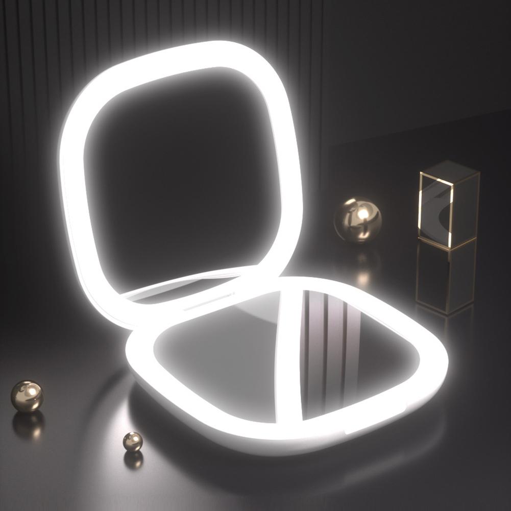 Travel Mirror With Light Magnification 1X Or 5X Touch Button Travel Magnifying Mirror For Gathering Dating Traveling