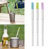 Travel Friendly Retractable Straw with Silicones Mouthpieces and Case Folding Straw for Easy Cleaning