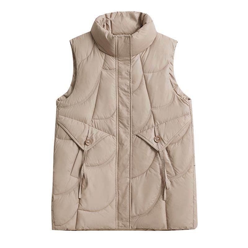 2026 Autumn/Winter Women's Mid-Length Sleeveless Cotton Padded Vest