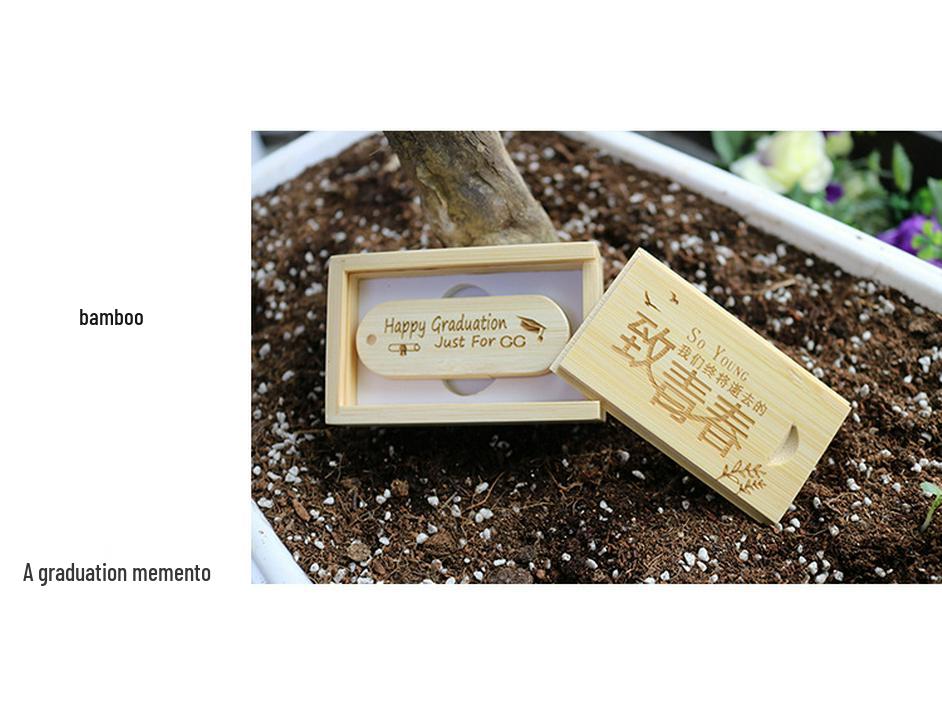 Bamboo & Wood 32GB USB Flash Drive with Custom Logo - Perfect for Graduation Souvenirs & Promotional Gifts