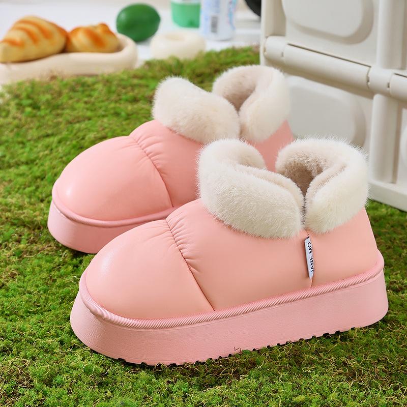 Routine good product winter cotton slipper bag and home interior simple warmth thick bottom fluff large opening external wear cotton