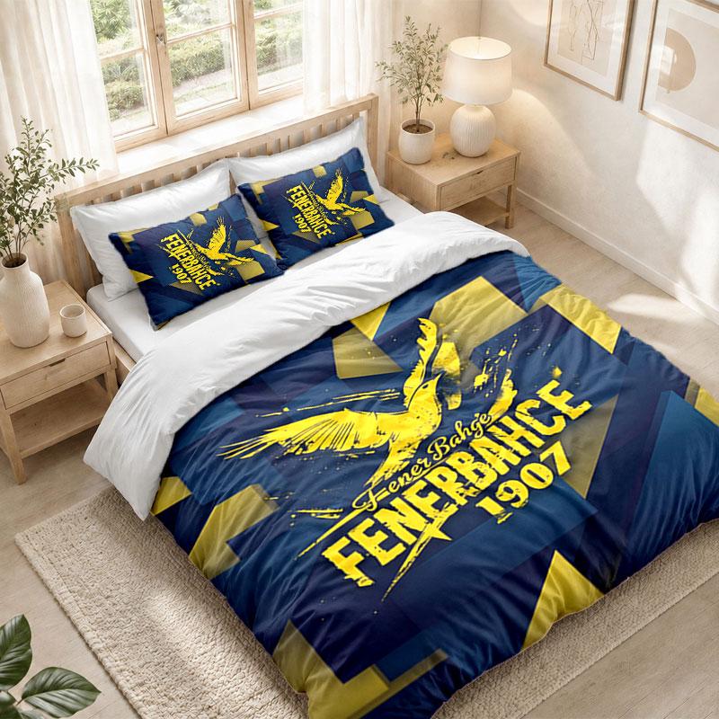 Bedding Set 1 Duvet Cover 2 Pillowcases Fenerbahçe FC Print Bedroom Home Decoration