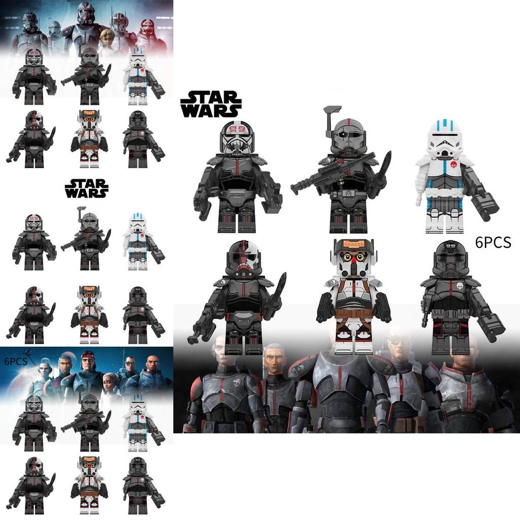 Star Wars Clone Troopers Bad Batch 6pc Building Blocks Mini Figures Toy Set