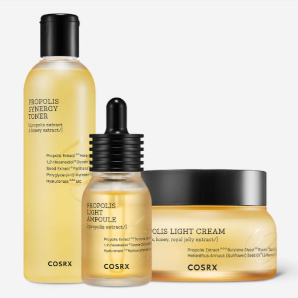 

COSRX Propolis Honey-Glow 3-Piece Set – Toner 280ml, Ampoule 30ml, Cream 65ml