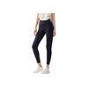 Confortável Casual Cor Sólida Simples Respirável Versátil Ajuste Slim Calças Esportivas Nove Pontos Calças Femininas Básicas-Preto 962527308-3