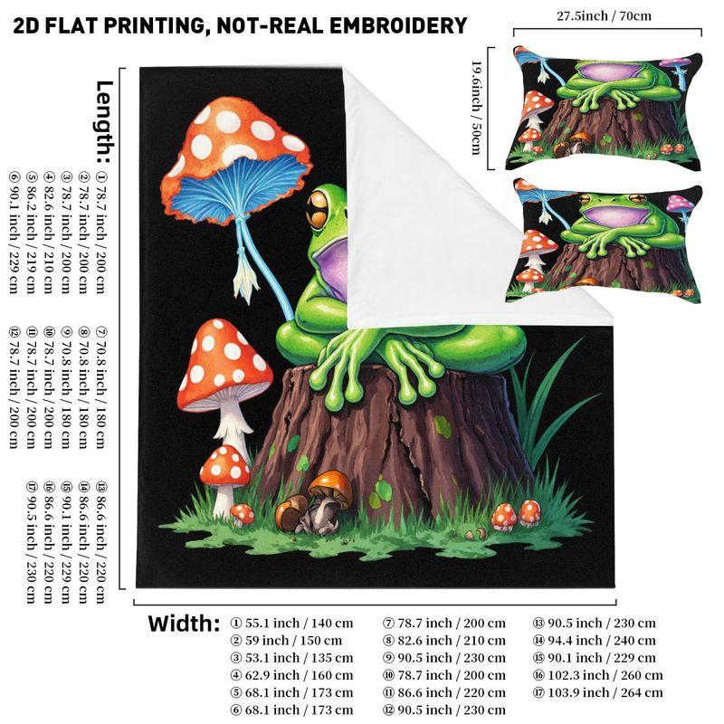 3Pcs Bedding Pillowcase Quilt Cover Set Frog Stump Pattern 2D Digital Printing Suitable For Bedroom Hotel Dormitory Decoration