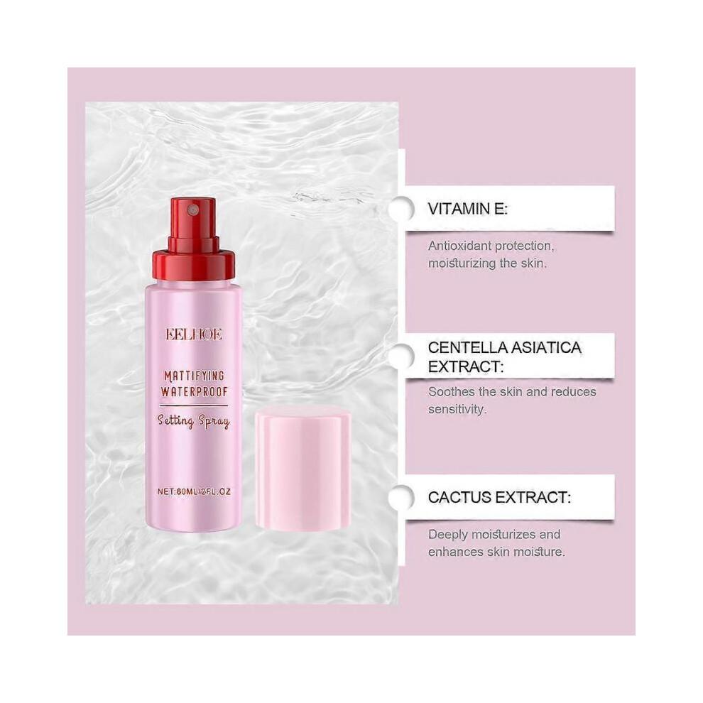 (2pcs) Spray Fissante Opacizzante Powder-Melt Lunga Tenuta Impermeabile Controllo Sebo per Tutti i Tipi di Pelle Uso Quotidiano Donna