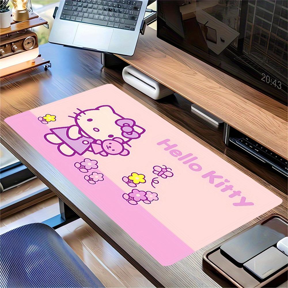 Hello Kitty, Flowers Themed XXL Mouse Pad - Non-slip Rubber Desk Mat for Gaming and Office Use, Multi-Function Keyboard 0826022a
