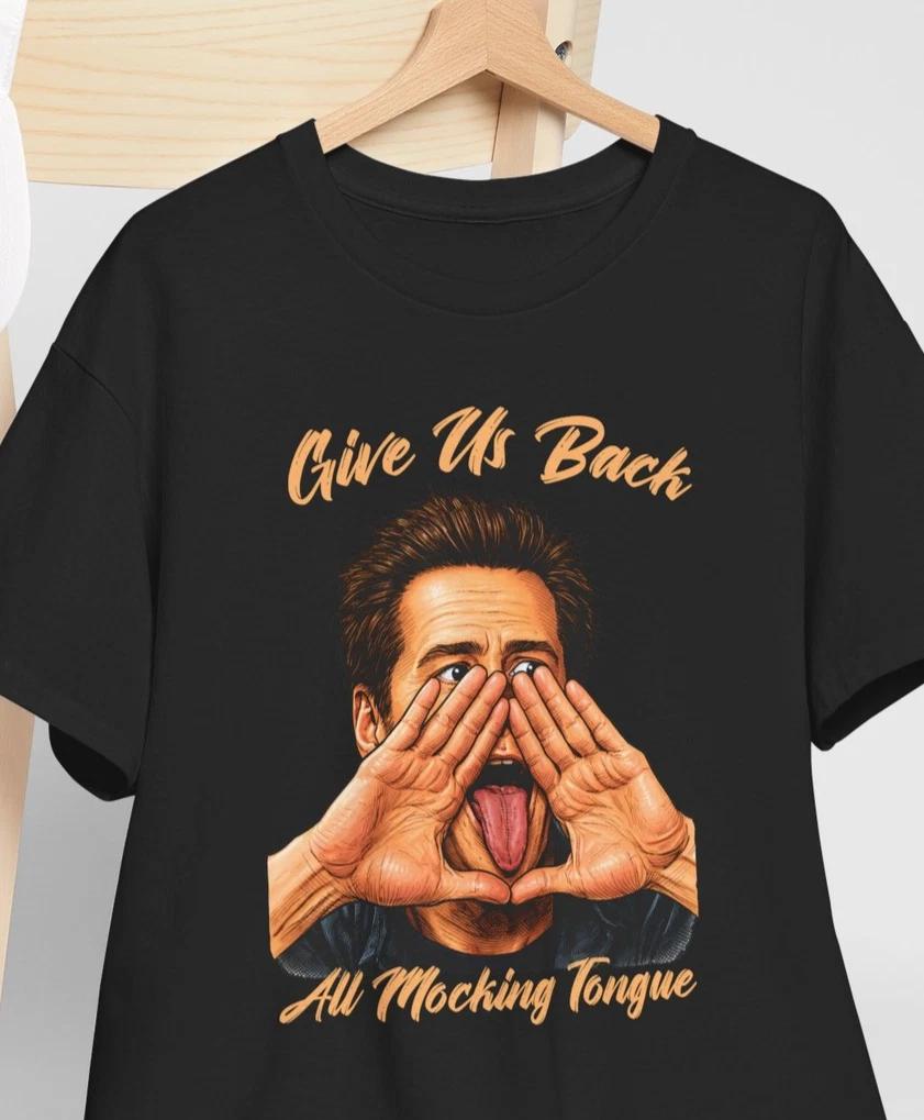 

Jim Carrey 2026 Cloned All Mocking Tongue Illuminati Conspiracy Theory Tee Shirt XL