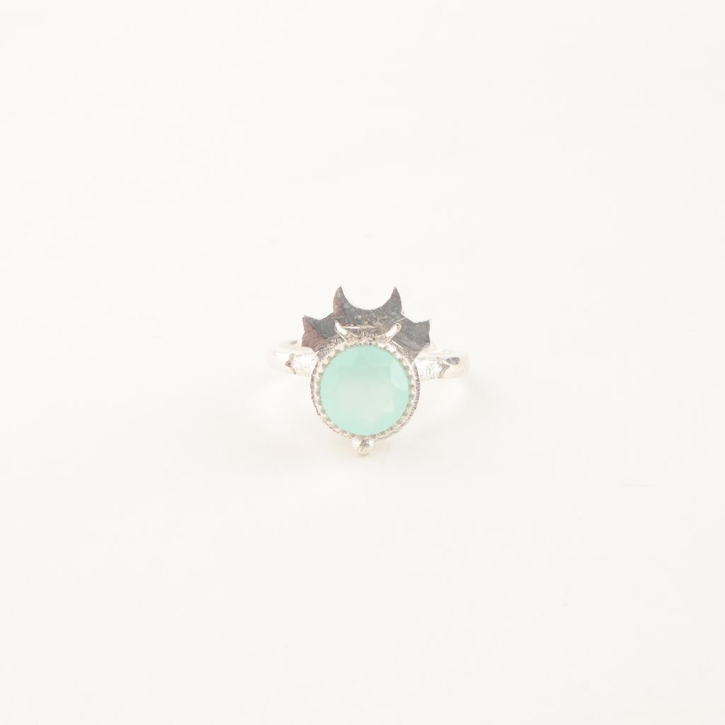 Aqua Chalcedony Gemstone 925 Sterling Silver Jewelry Handmade Ring Gift For Mom RR-67-19