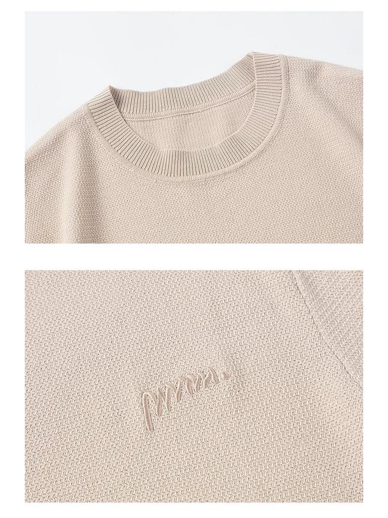 2026 Japanese Style Men's Knit Short Sleeve Summer Top - Loose Fit, Trendy and Versatile.