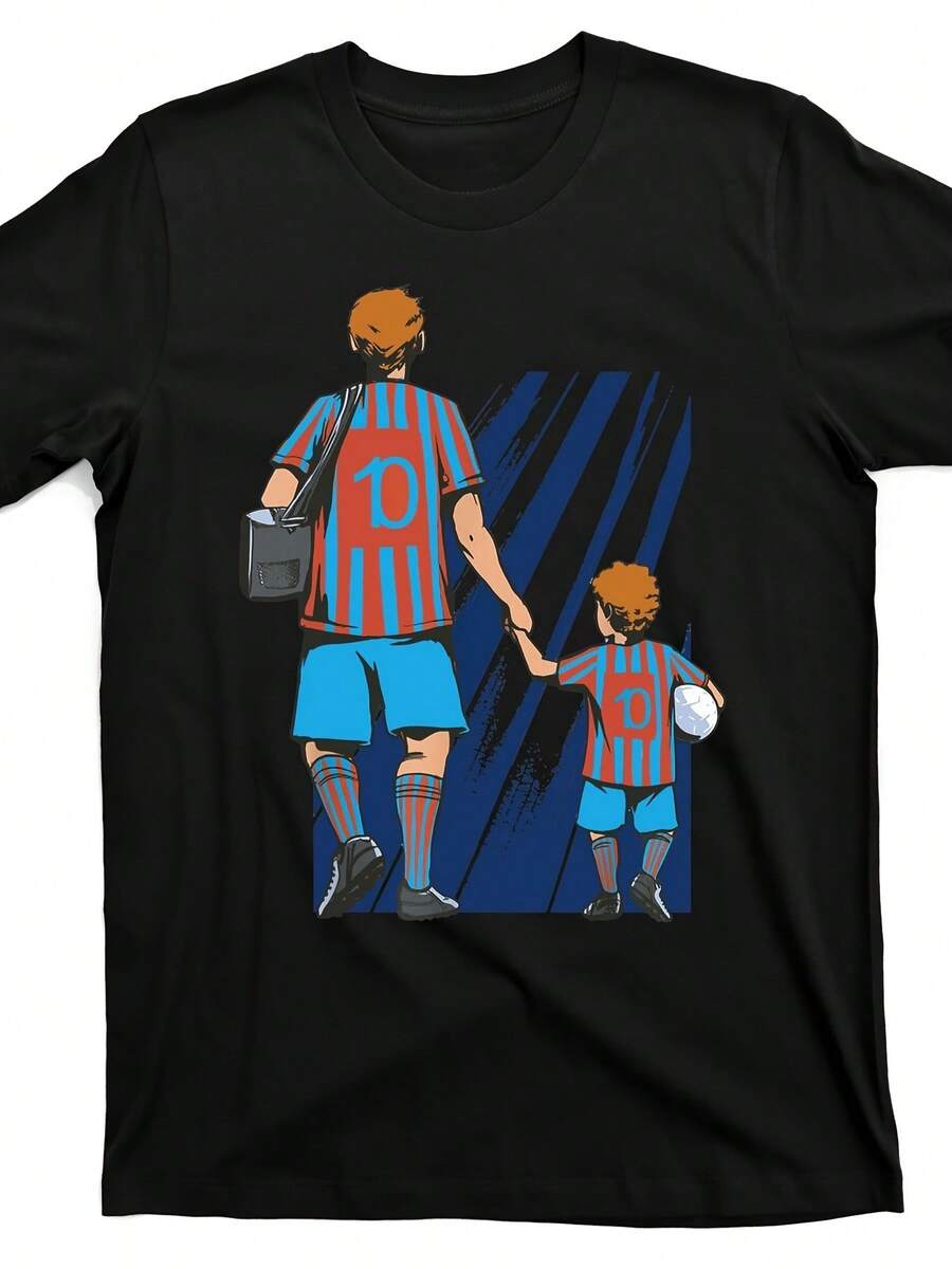 Unisex Father  Son Soccer TShirt  Soft Breathable Cotton Crew Neck Tee With FatherSon Player S