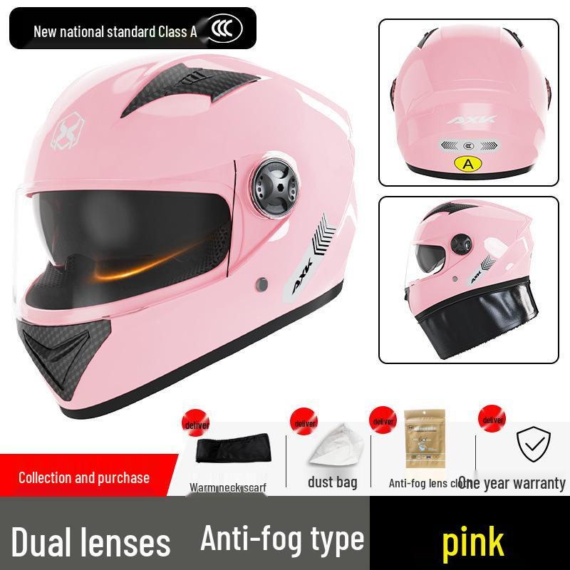 Certified Electric Motorcycle Helmet - Unisex Full Face, All-Season, Winter Warm, Safety Helmet