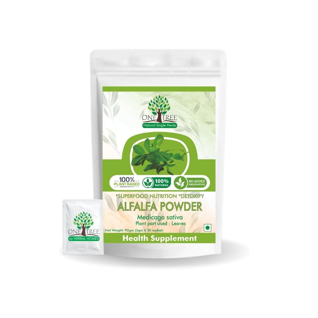 

One Tree By Herbal Homes Alfalfa Powder, Act As An Excellent Blood Purifier | 30 Sachet 90gm 0.1lbs