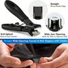 1/5PCS Stainless Steel Toenail Clippers Set with Ergonomic Handle Includes Wide Mouth Angled Scissors Nail File Cuticle Tool