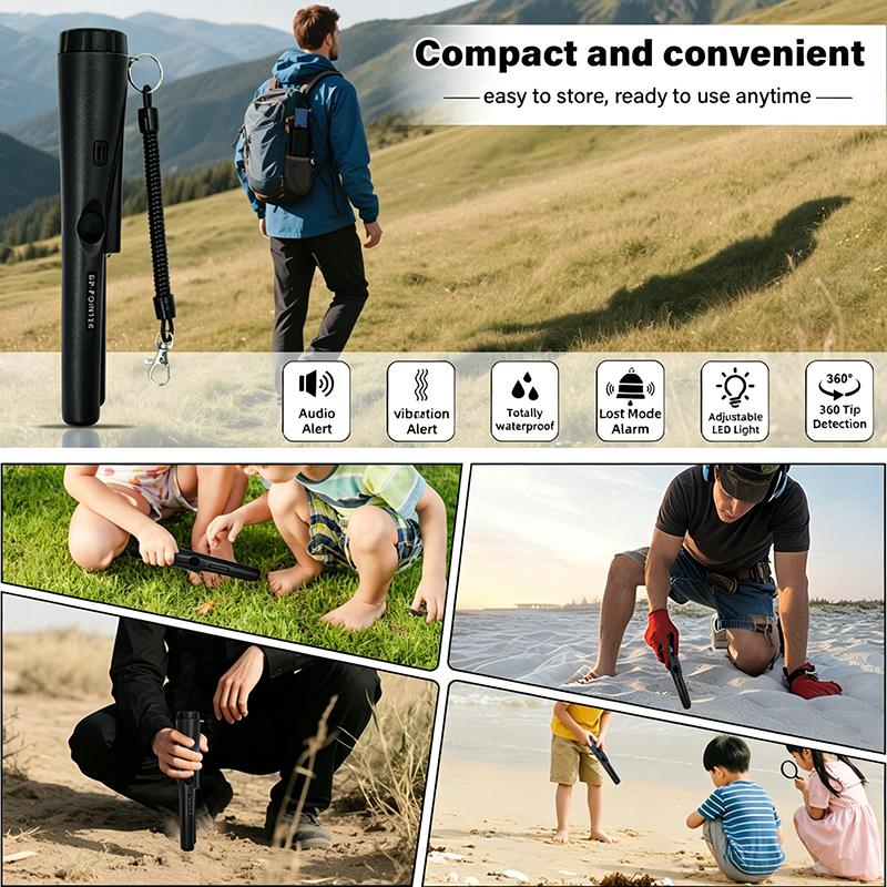 Detector de Metales Portátil Impermeable Dispositivo de Mano para Detección Rápida de Oro Plata Cobre Hierro Aventura al Aire Libre