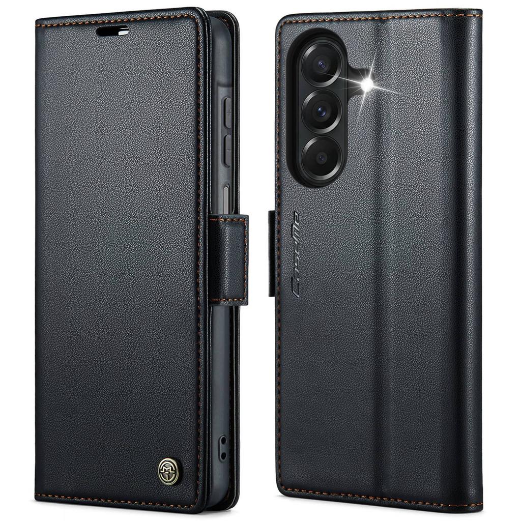 Magnetic Wallet Case for Samsung Galaxy A27, PU Leather Flip Cover, RFID Blocking Card Holder, Kickstand, Shockproof Slim Case