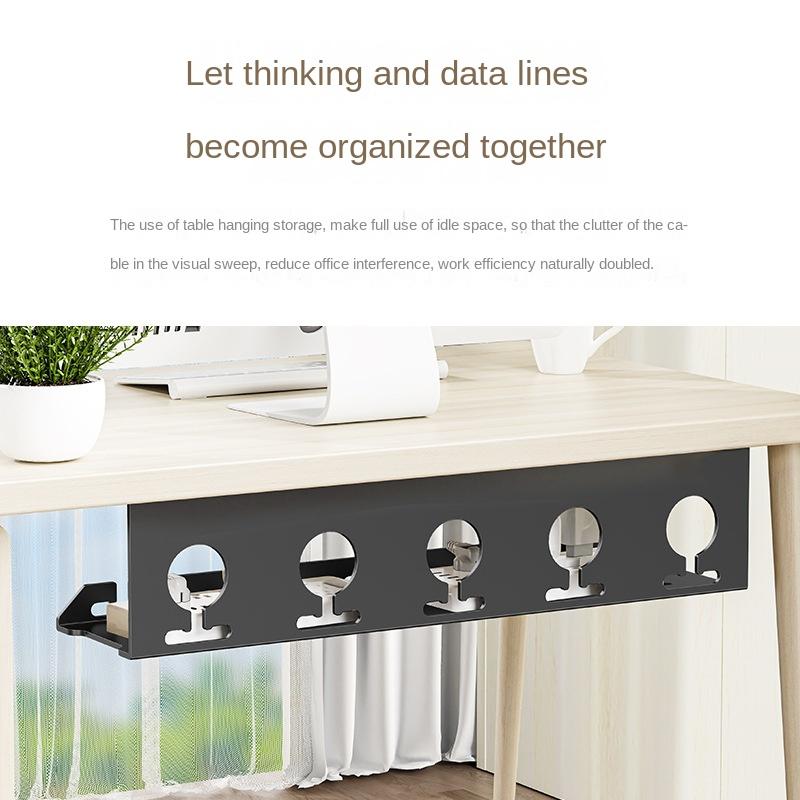 Under Desk Cable Management Metal Cable Tray Under Desk With Clamp  Power Strip Cord Holder No Drilling Sturdy Spacious