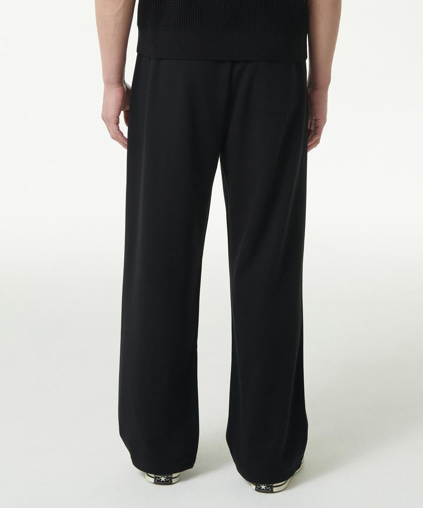 MUSINSA STANDARD [Cooltandard] One-Pleat Wide Lounge Sweatpants [Black]