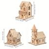 1 Set Kids Gift New Year Christmas Led Light Wooden House Luminous Cabin Merry Christmas Decor For Home Diy Xmas Tree Ornaments