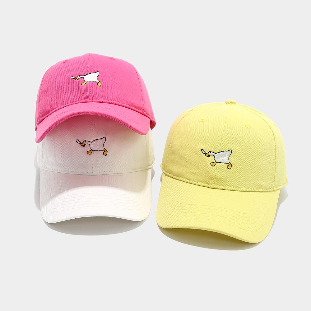 Embroidered Goose Baseball Cap Stylish Casual Adjustable Cap Cartoon Animal Peaked Cap Breathable For Outdoor Travel Sun Sports