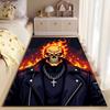 "Fiery Ghost Skull Skeleton Art" suitable as a non-slip mat for the living room or bedroom sofa