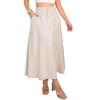 Women's Elegant Casual A-line Skirts with Pockets and Buttons - Mid-length Cargo Design