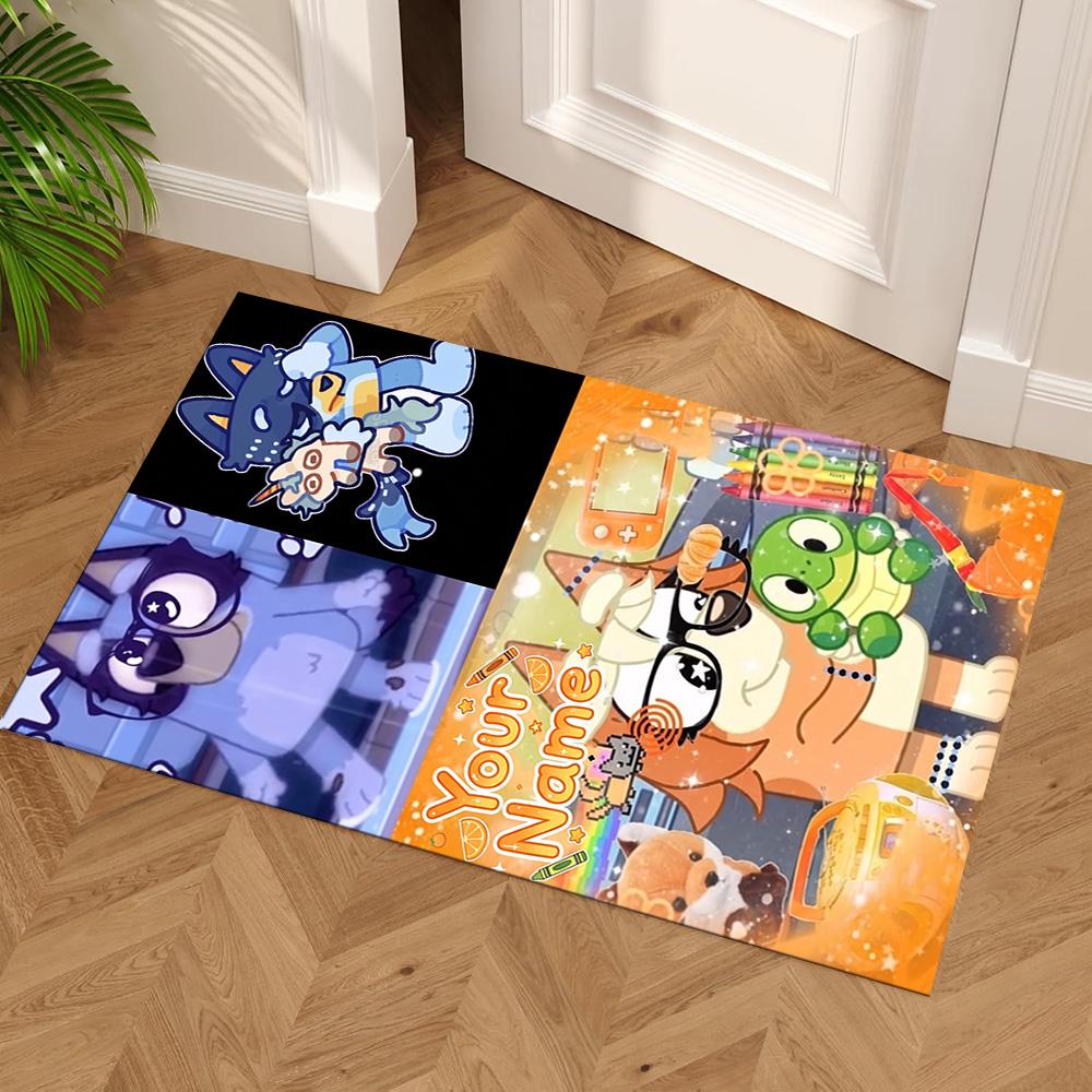 Bluey Customize Your Name Floor Rug Office Rug Perfect for Study room Balcony Kitchen Game Room Anti-slip Rug Decorate Offices