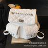Rhombus chain backpack women's 2025 new fashion niche design women's lightweight fashion schoolbag Korean backpack