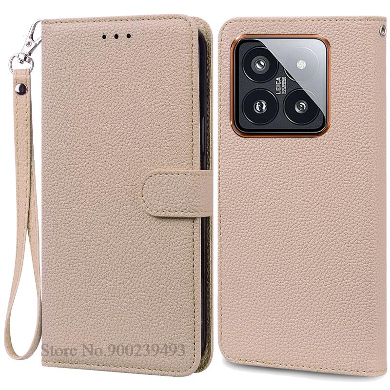 Mi 14 Mi14 Xiaomi14 Pro Case For Xiaomi 14 Case Leather Wallet Flip Case For Xiaomi 14 Pro Cover Coque For Xiaomi Mi 14 Fundas