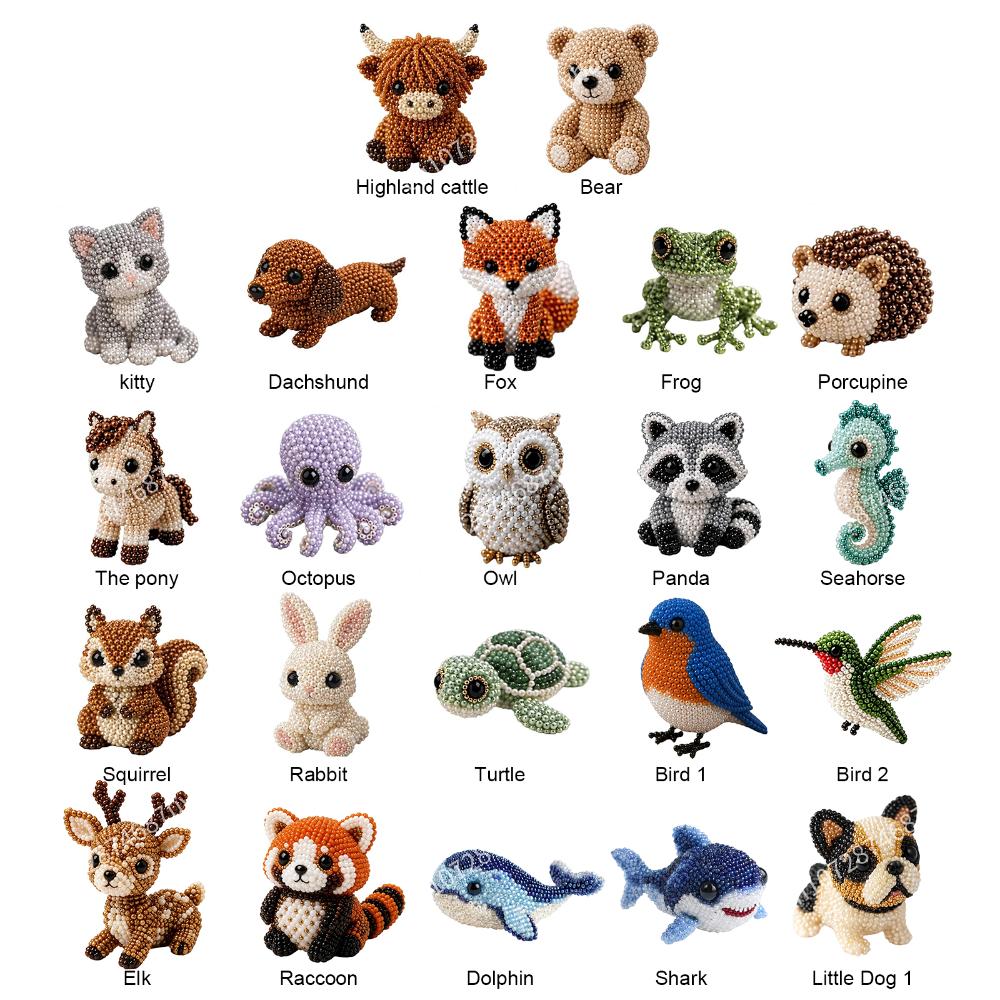 DIY 3D Beaded Animal Craft Set Creative Handmade Mini Animal Beading Kit With Detailed Instructions For Adults Teens Beginner