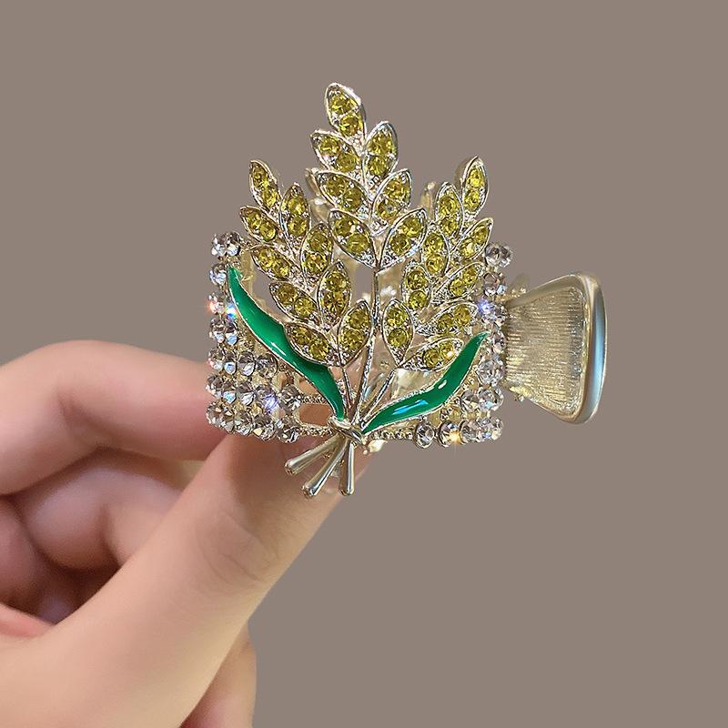 

Заколка для волос с цветочной кисточкой, женская заколка для волос со стразами, металлический коготь для волос, круглый держатель для хвоста, заколка, аксессуары для волос