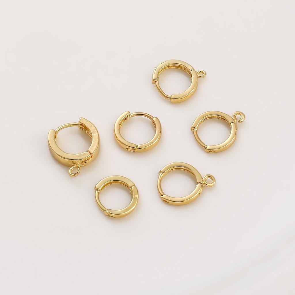 Handmade 14K Gold-Plated Round Earrings - Exquisite Copper Jewelry Accessories