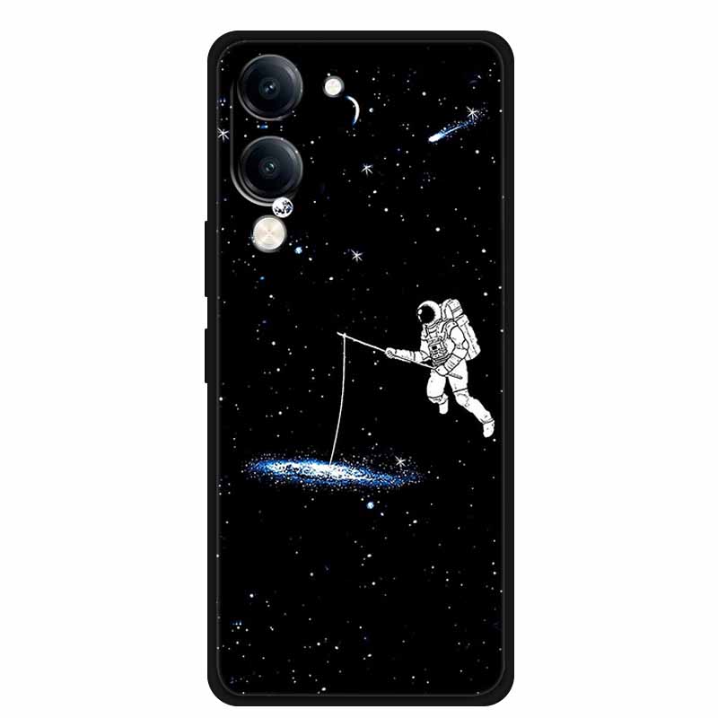For Vivo iQOO Z10 Lite Case Silicone Black TPU Funda Back Cover for iQOO Z10 Lite 5G I2409 Soft Case Animal Coque IQOOZ10 Lite