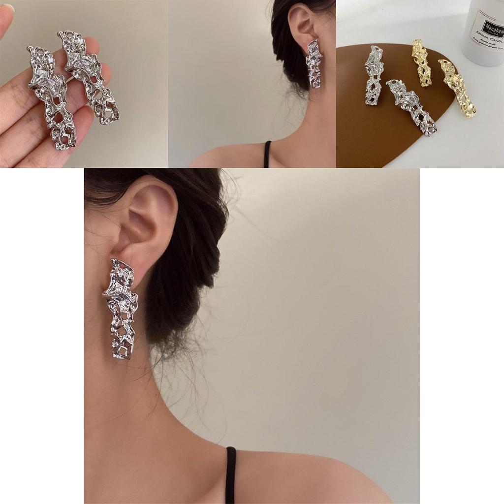 Elegant Irregular Geometric Alloy Earrings For Women Trendy Summer Fashion