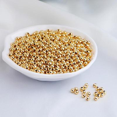 100 pezzi Perline Lisce Rotonde Placcate Oro 14K per Braccialetti Fai da Te e Creazione di Gioielli