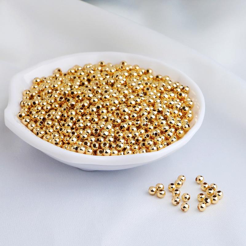 

100 шт. Гладкі круглі намистини з 14-каратним золотим покриттям для браслетів DIY та виготовлення прикрас 2mm 14K Gold-Filled Beads【100pcs】