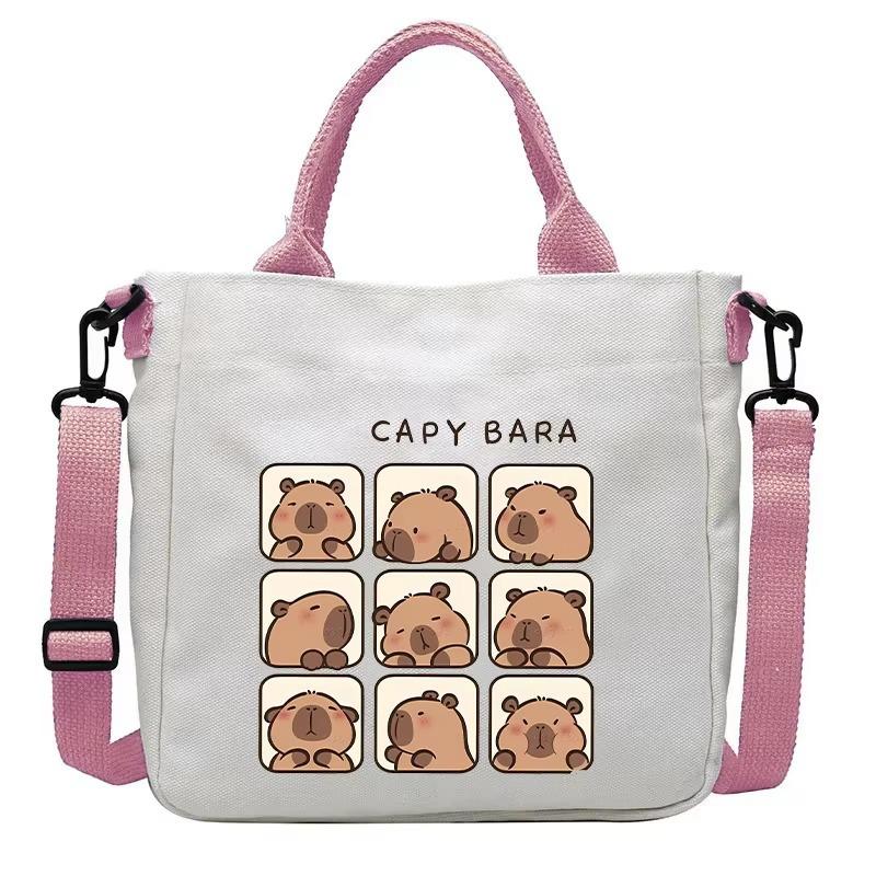 

Холщовая сумка капибара милая для поездок на работу большая вместимость портативная сумка через плечо модная сумка-мессенджер для студентки