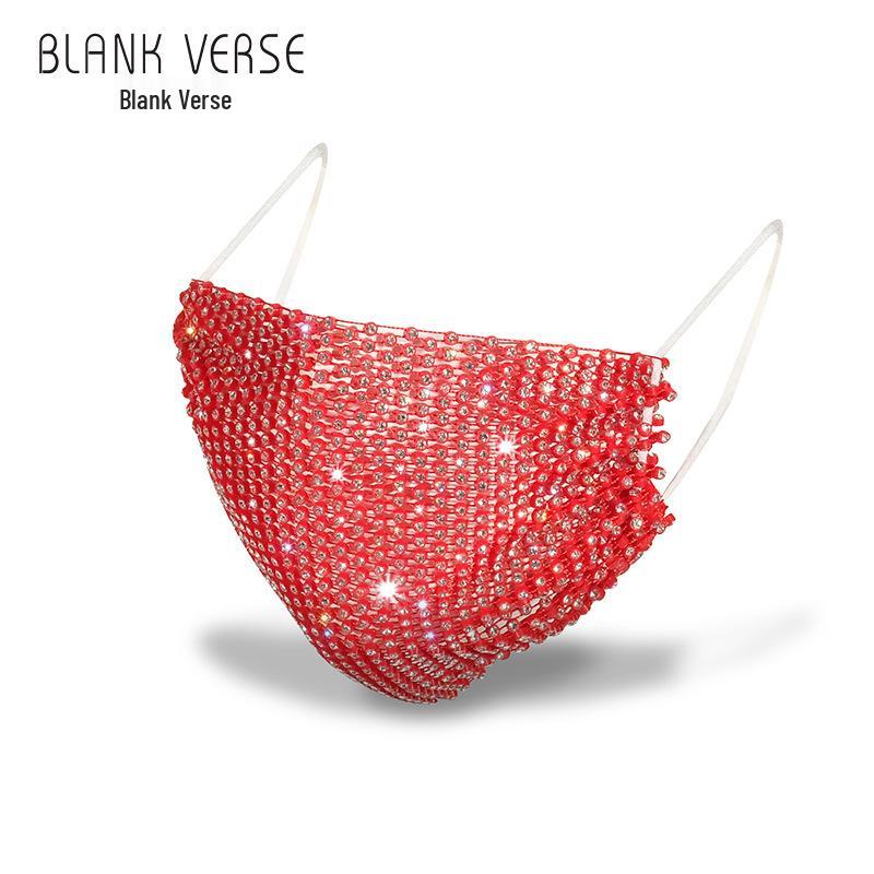 Trendy Rhinestone Face Mask - Vibrant Summer Collection