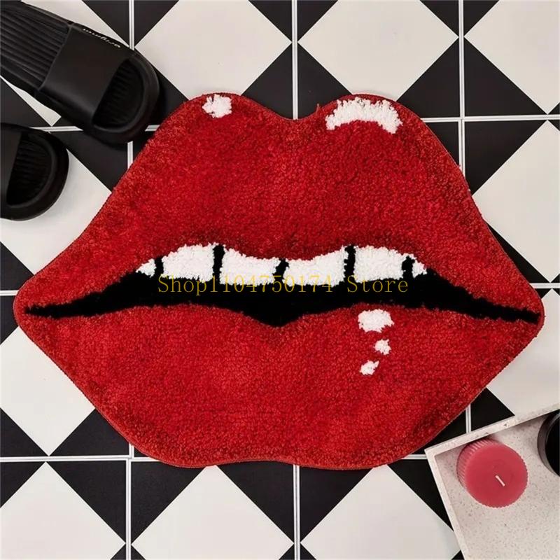 Heart Shaped Rug Lip Decorative Floor Mat Shower Mat Nonslip Washable Doormat top sale