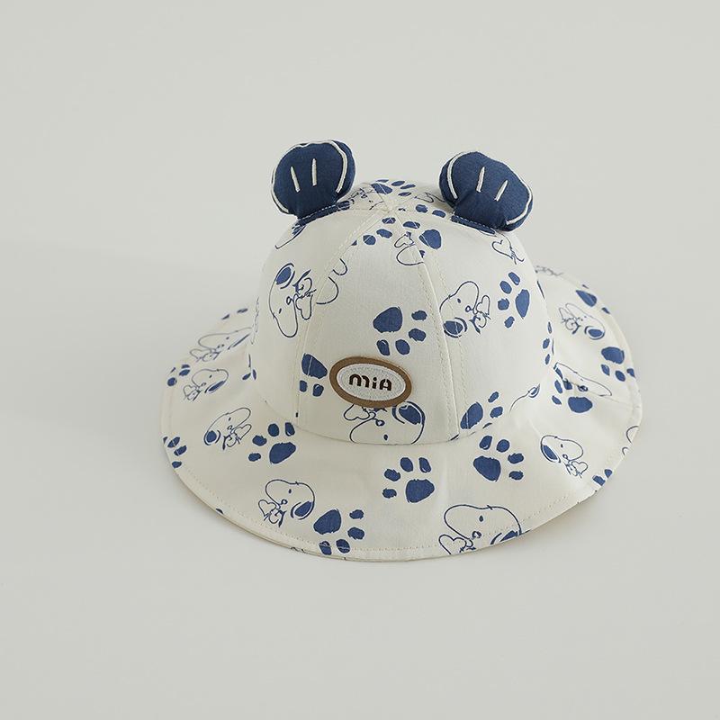 2026 Spring Unisex Korean Baby & Small Dog Cartoon Bucket Hat - Cute Sun Protection Fisherman Style